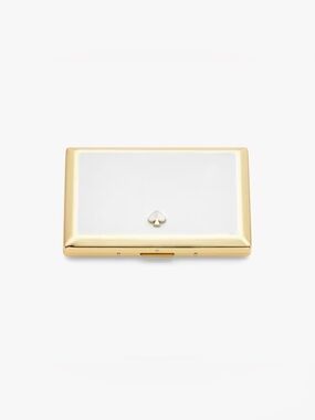 Kate Spade White and Gold Spade Street ID/Card Holder *Minor Flaws*